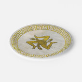  Griekse sleutel en Siciliaanse Trinacria Fresco Papieren Bordje (Gekanteld)