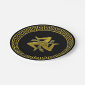 Griekse sleutel en Siciliaanse Trinacria Papieren Bordje (Gekanteld)