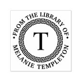 Griekse Sleutel Frame “S” Bibliotheek Boek Naam In Zelfinktende Stempel (Design)