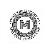 Griekse Sleutel Frame "Uit de bibliotheek van" Naa Rubberstempel (Afrduk)