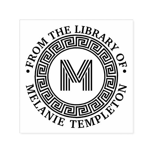 Griekse sleutel frame “Uit de bibliotheek van” Naa Zelfinktende Stempel (Design)