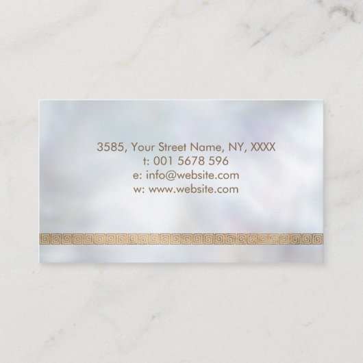 Griekse sleutel - Griekse mander - goud en blauw Visitekaartje (Achterkant)