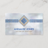 Griekse sleutel - Griekse mander - goud en blauw Visitekaartje (Voorkant)