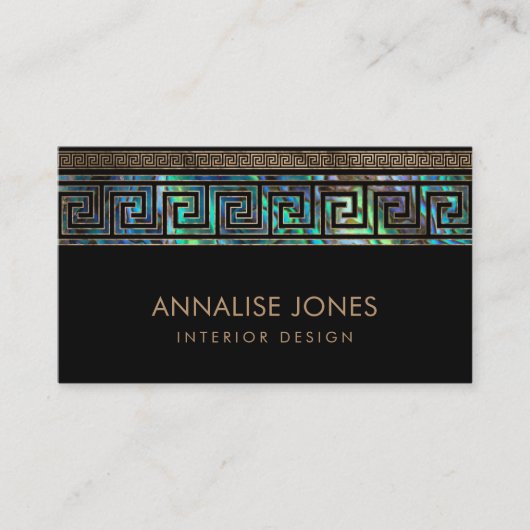 Griekse sleutel - Griekse meander - Abalone en Gou Visitekaartje (Voorkant)