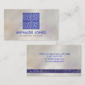 Griekse sleutel - Griekse meander - Lapis Lazuli o Visitekaartje (Voorkant / Achterkant)