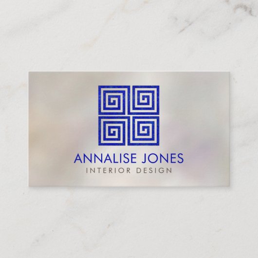 Griekse sleutel - Griekse meander - Lapis Lazuli o Visitekaartje (Voorkant)