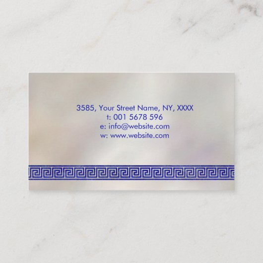 Griekse sleutel - Griekse meander - Lapis Lazuli o Visitekaartje (Achterkant)