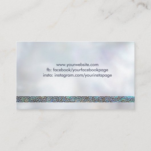 Griekse sleutel - Griekse monogram Abalone Shell Visitekaartje (Achterkant)