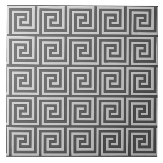 Griekse sleutel, grijze schoppen tegeltje (Voorkant)