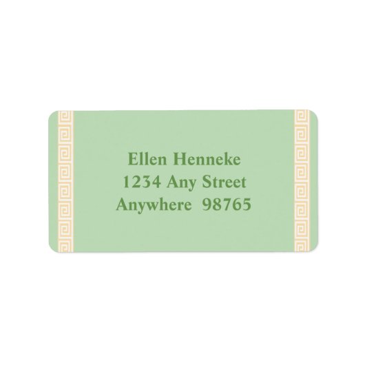 Griekse sleutel Groen Etiket (Voorkant)