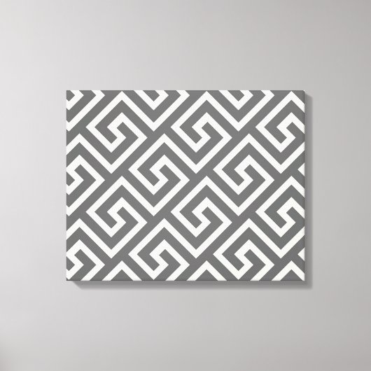 Griekse sleutel Klassiek Vierkant Draaipatroon Canvas Afdruk (Voorkant)