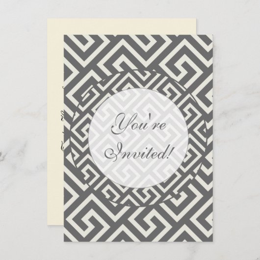 Griekse sleutel Klassiek Vierkant Draaipatroon Kaart (Voorkant / Achterkant)