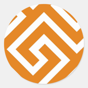 Griekse sleutel Klassiek Vierkant Draaipatroon Ronde Sticker