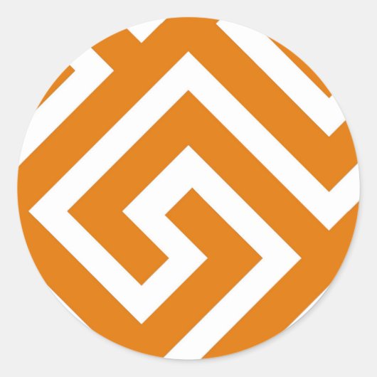 Griekse sleutel Klassiek Vierkant Draaipatroon Ronde Sticker (Voorkant)