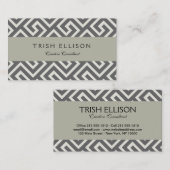 Griekse sleutel Klassiek Vierkant Draaipatroon Visitekaartje (Voorkant / Achterkant)