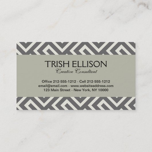 Griekse sleutel Klassiek Vierkant Draaipatroon Visitekaartje (Achterkant)