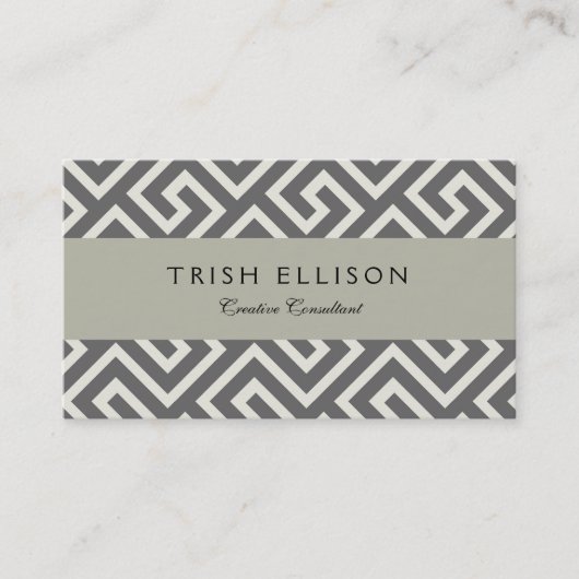 Griekse sleutel Klassiek Vierkant Draaipatroon Visitekaartje (Voorkant)