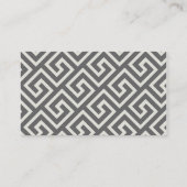 Griekse sleutel Klassiek Vierkant Draaipatroon Visitekaartje (Achterkant)