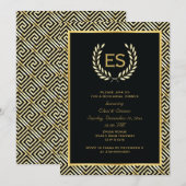 Griekse sleutel & lauwerkrans bruiloft repetitie d kaart (Voorkant / Achterkant)