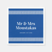 Griekse sleutel meander grens bruiloft partij serv servet (Voorkant)