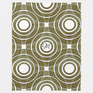 Griekse Sleutel Meander in Geometrische Symmetrie Fleece Deken