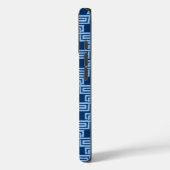 Griekse Sleutel Meander Laag in Blauwe Indigo Case-Mate iPhone Case (Achterkant / Links)