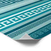 Griekse sleutel - Meander - Ocean palette Poster (Hoek)