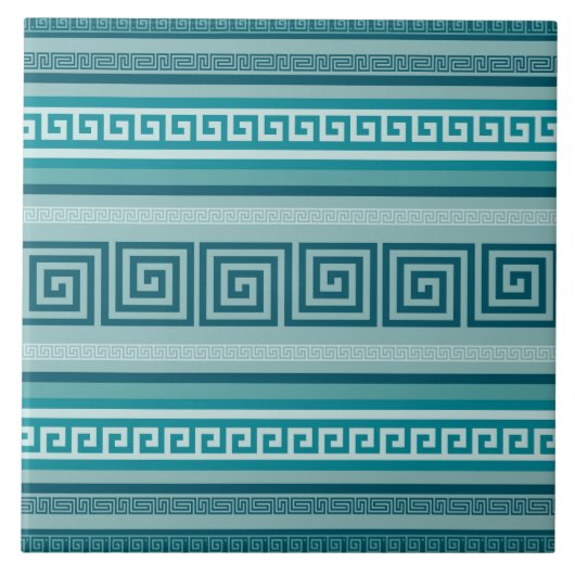 Griekse sleutel - Meander - Ocean palette Tegeltje (Voorkant)