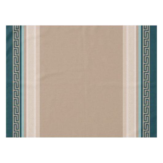 Griekse sleutel - Meander - Taupe en Green Tafelkleed (Voorkant (Horizontaal))