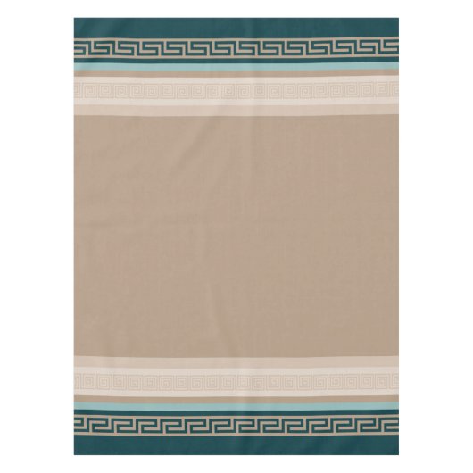 Griekse sleutel - Meander - Taupe en Green Tafelkleed (Voorkant)