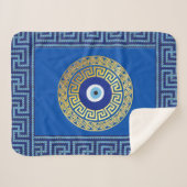 Griekse sleutel met kwade oogbescherming deken (Voorkant (horizontaal))