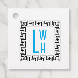 Griekse Sleutel Monogram Cadeaubordje Bedankjes Labels
