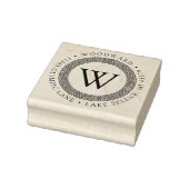 Griekse Sleutel Monogram Ronde Retouradres Rubberstempel (Stempel)