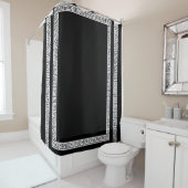 Griekse sleutel - ontwerp |Zwart|Douchegordijn Douchegordijn (In situ)