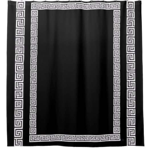 Griekse sleutel - ontwerp |Zwart|Douchegordijn Douchegordijn (Voorkant)