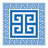 Griekse Sleutel Patroon Blauw En Wit Ontwerp