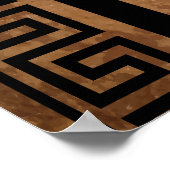 Griekse Sleutel Patroon Zwart Design Poster (Hoek)