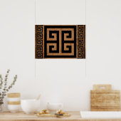 Griekse Sleutel Patroon Zwart Design Poster (Keuken)