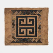 Griekse Sleutel Patroon Zwart Ontwerp Fleece Deken (Voorkant (Horizontaal))