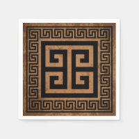 Griekse Sleutel Patroon Zwarte Ontwerp Papieren Se