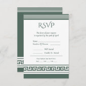 Griekse Sleutel RSVP Kaart (Voorkant / Achterkant)