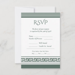 Griekse Sleutel RSVP-kaart RSVP Kaartje