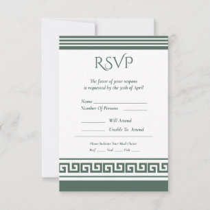 Griekse Sleutel RSVP-kaart RSVP Kaartje