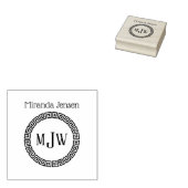 Griekse Sleutel S 3 Initiaal + Naam Monogram Rubbe Rubberstempel (Gestempeld)