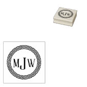 Griekse Sleutel S 3 Initiaal + naammonogram rubber Rubberstempel (Gestempeld)