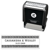 Griekse Sleutel S Rand Koppel Naam Datum Zelfinktende Stempel (In situ)