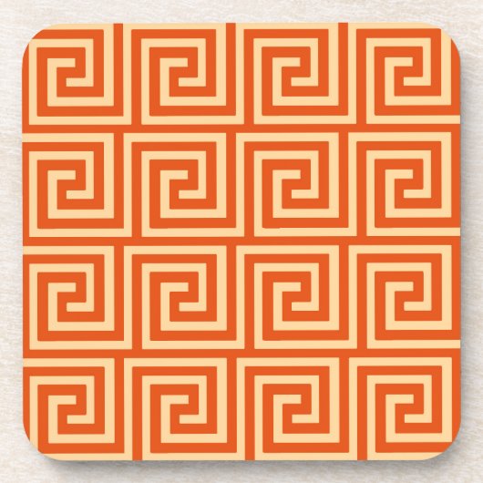 Griekse sleutel, sinaasappel mandarijn bier onderzetter (Voorkant)