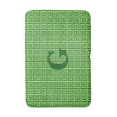 Griekse sleutel, smaragdgroen en limoen badmat (Voorkant Verticaal)