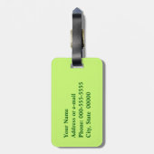 Griekse sleutel, smaragdgroen en limoen bagagelabel (Achterkant verticaal)