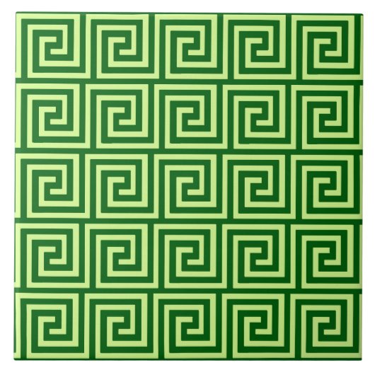 Griekse sleutel, smaragdgroen en limoen tegeltje (Voorkant)